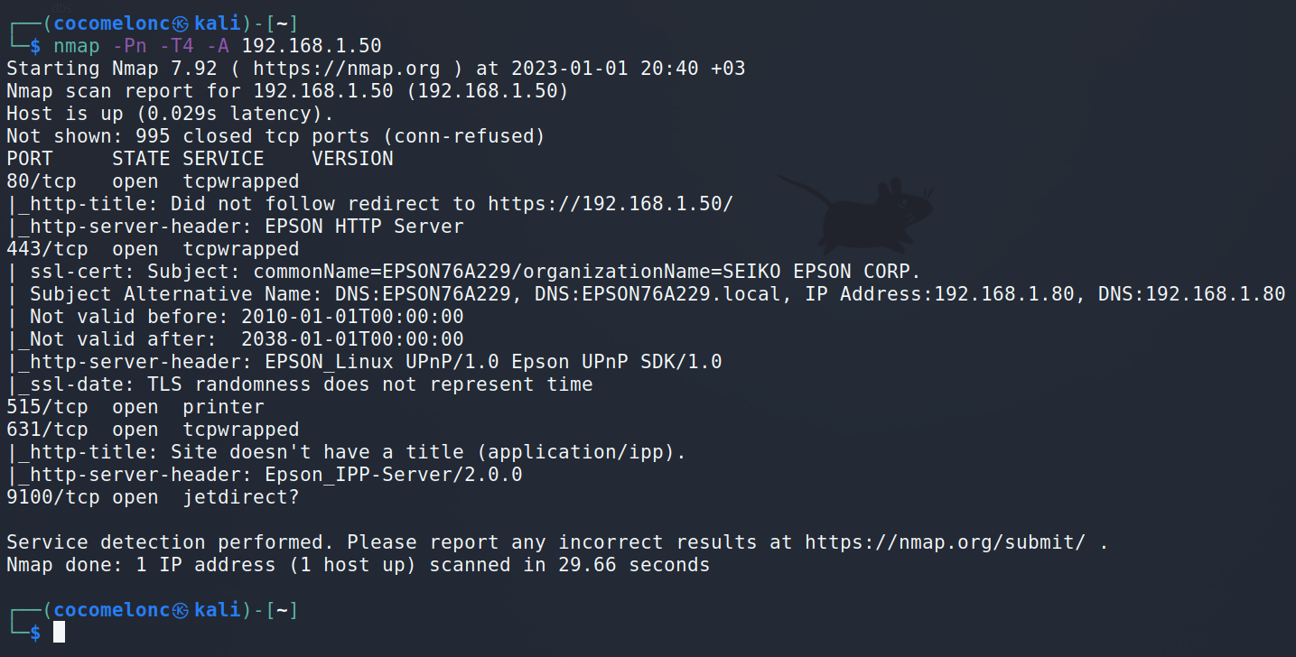 nmap epson